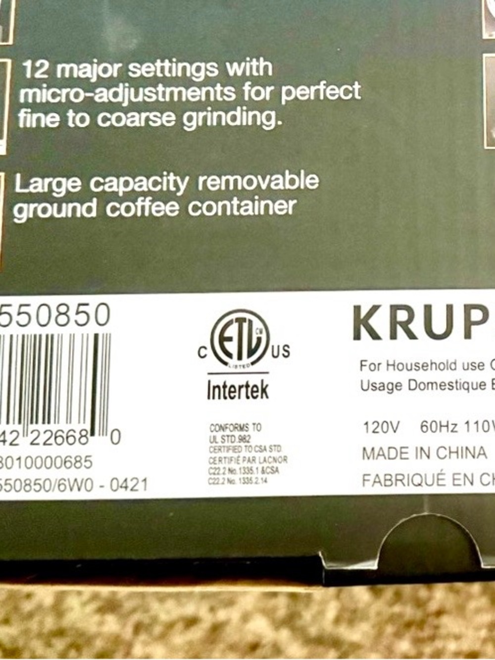 Krups Grinder GX550850 - Picture 3 of 16